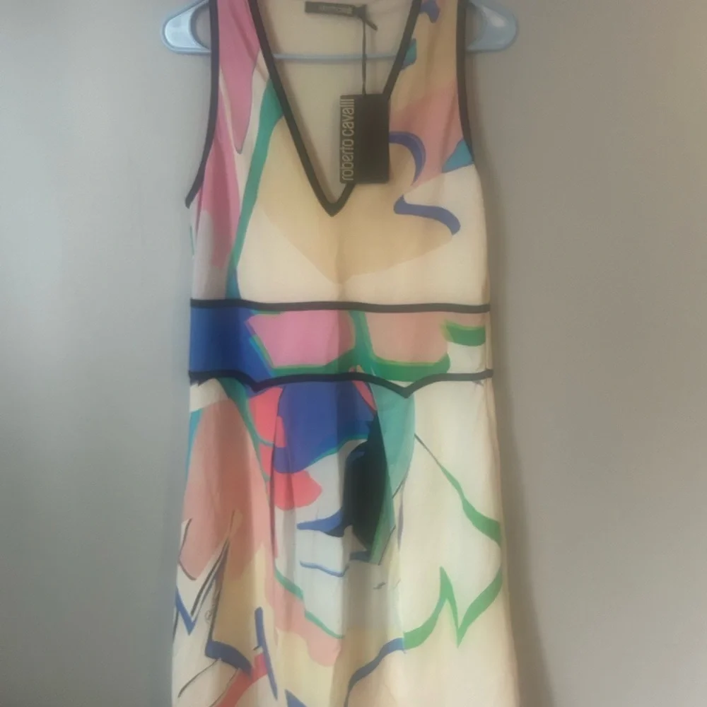 Roberto Cavalli Multicolor Abstract Mini Dress - Picture 3 of 8